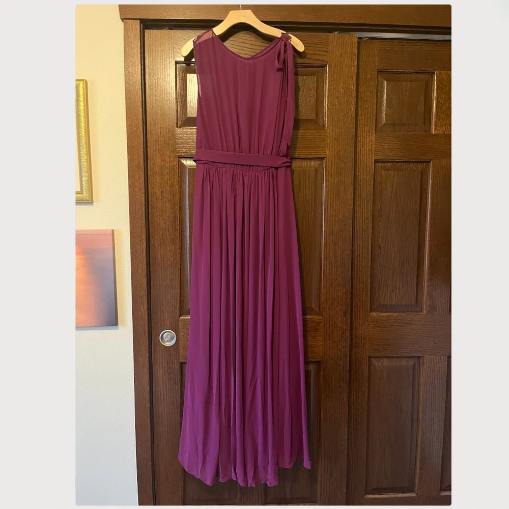 After Six, size 14, Wildberry strapless with see through chiffon overlay